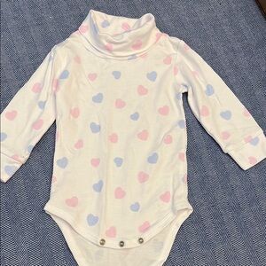 Little English White and Pink Bodysuit with Snap Closure